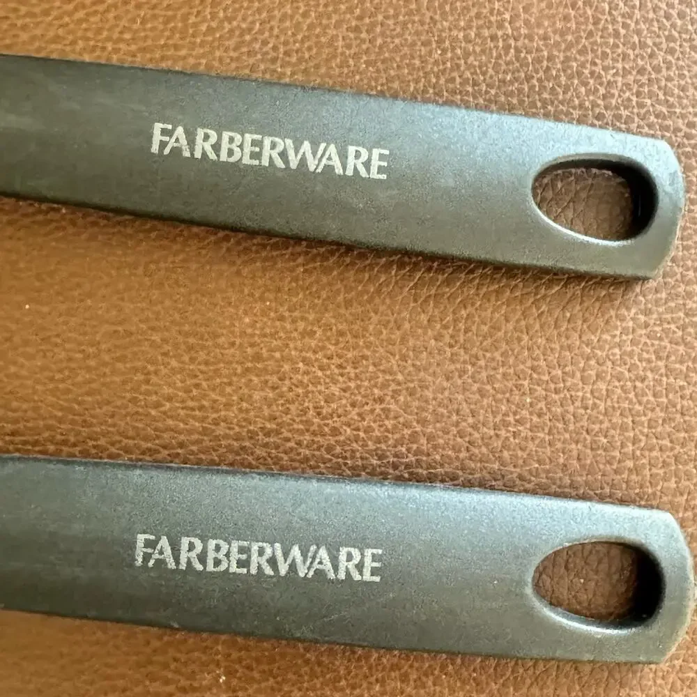 Farberware Slotted & Solid Spoon Black Plastic Nylon Kitchen Cooking Utensil